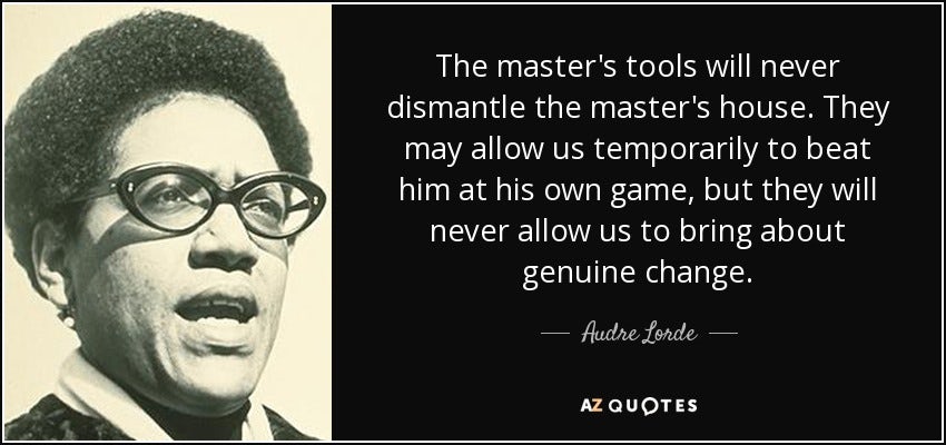 Audre Lorde (1934-1992) was an American writer, feminist & civil rights activist, self described as "black, lesbian, mother, warrior, poet"